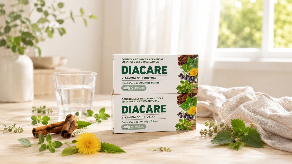 Diacare junto a sus plantas: canela, diente de león, ortiga y orégano